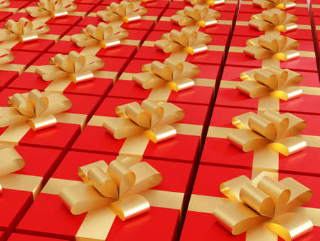 High resolution image gift box.  3d illustration over white backgrounds.の写真素材