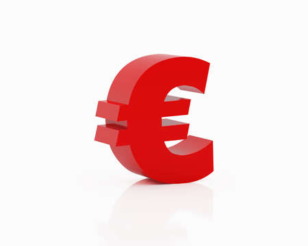 High resolution image symbol euro. 3d illustration over  white backgrounds.の写真素材