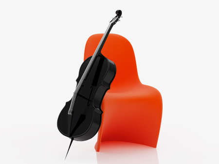 High resolution image  cello. 3d illustration over  white backgrounds.の写真素材