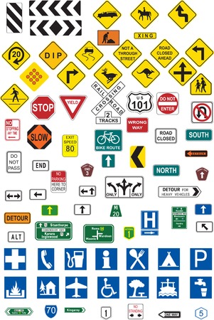 Various road signsのイラスト素材