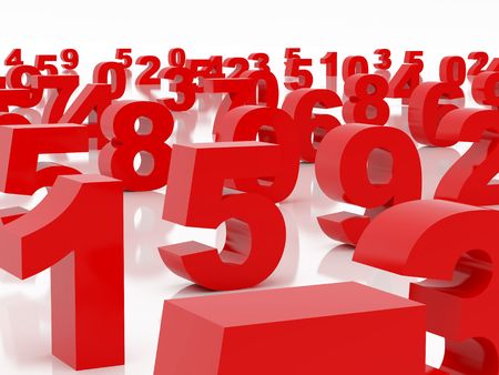 High resolution image red figures. 3d illustration over  white backgrounds.の写真素材