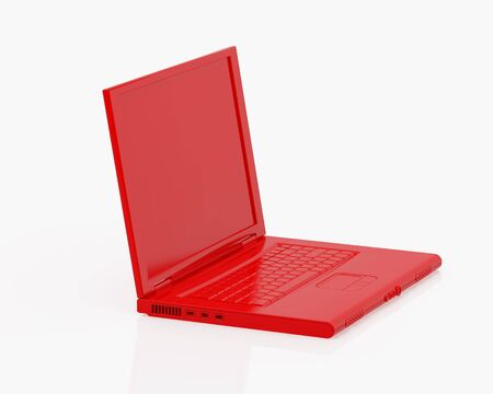 High resolution image red notebook. 3d illustration over  white backgrounds.の写真素材