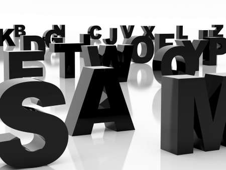 High resolution image alphabet. 3d illustration over  white backgrounds.の写真素材