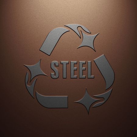 High resolution image symbol on a metal background. 3d illustration.の写真素材