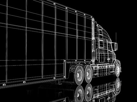 High resolution image lorry on a black background. 3d illustration.の写真素材