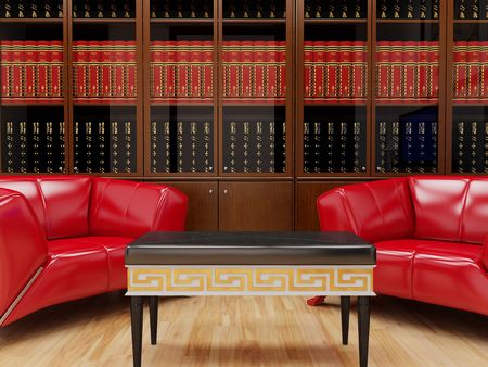 Bookcase. High resolution image interior. 3d illustration modern interior. の写真素材