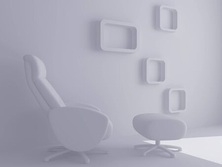 High resolution image interior. 3d illustration modern interior. Armchair with a support. の写真素材