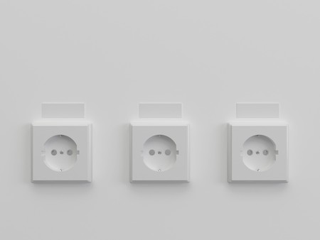 3d illustration electric socket. High resolution image. Electric cable.の写真素材