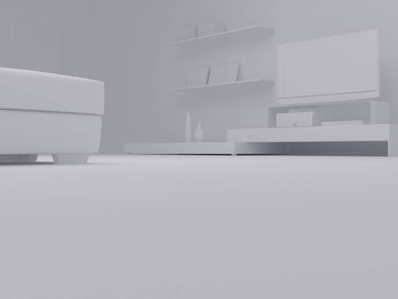 High resolution image interior. 3d illustration modern interior. Living room.