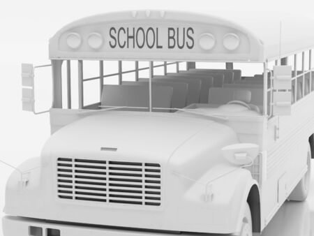 High resolution image the school bus. 3d illustration. Rendering.の写真素材