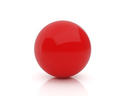 High resolution image red sphere. 3d illustration over  white backgrounds.の写真素材