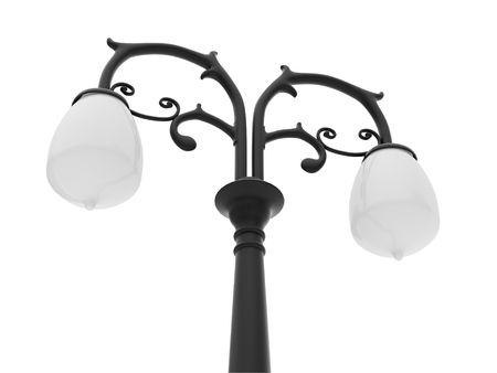 Four isolated city lanterns.  High resolution image. 3d illustration.の写真素材