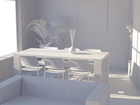 High resolution image interior. 3d illustration modern interior.の写真素材