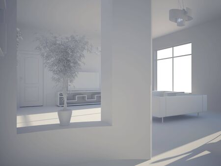 High resolution image interior. 3d illustration modern interior.の写真素材