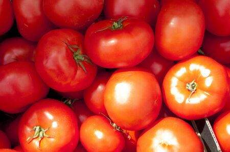 High resolution image. Ripe tomatoes on sale.の写真素材