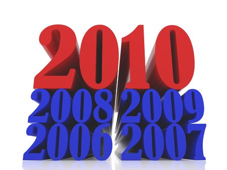 High resolution image new-year.  3d illustration over white backgrounds.の写真素材