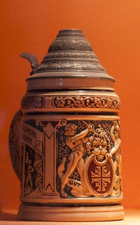 High resolution image. Ancient German beer mug. East Prussia.の写真素材
