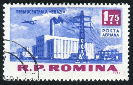 ROMANIA - CIRCA 1963: Brazi thermal power station, circa 1963.の写真素材