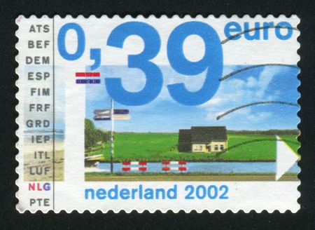 NETHERLANDS - CIRCA 2002: One rural house. The water channel, circa 2002.