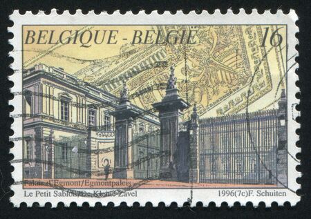 BELGIUM - CIRCA 1996: Architecture in Brussels. Ancient building in capital of Belgium, circa 1996.の写真素材