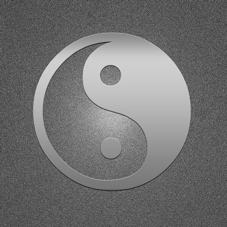 High resolution image. 3d illustration. Yin yang, taoistic symbol of harmony and balance.の写真素材