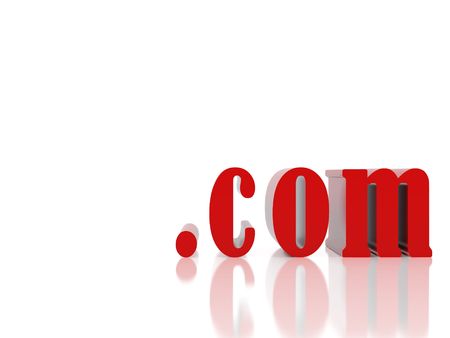 High resolution image. 3d illustration. Red symbol com.の写真素材