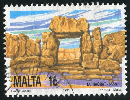 MALTA - CIRCA 1991: Hagrat neolithic temples, circa 1991.の写真素材