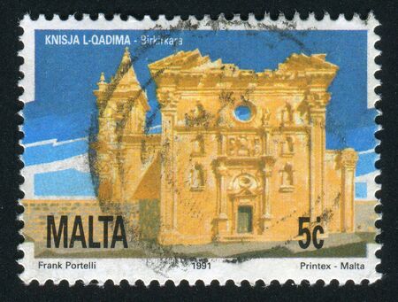 MALTA - CIRCA 1991: Old church, Birkirkara, circa 1991.の写真素材