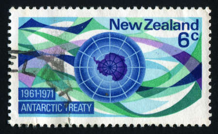 NEW ZEALAND - CIRCA 1971: Map of Antarctica, circa 1971.の写真素材