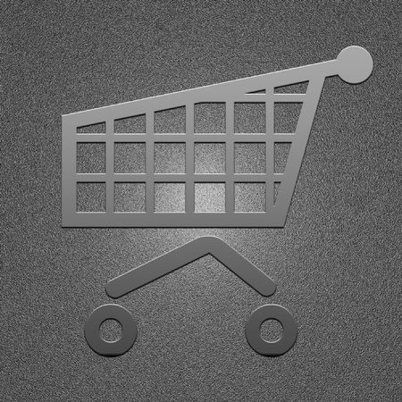 High resolution image shopping cart. 3d illustration. shopping cart side view.の写真素材