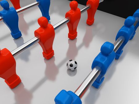 Soccer. Shallow dof. High resolution image. 3d illustration. Table football.の写真素材