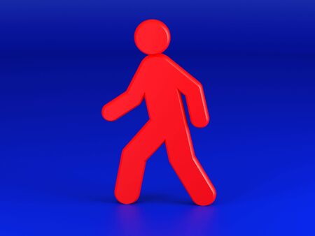 Man 3d rendered illustration isolated on blue background. High resolution image.の写真素材