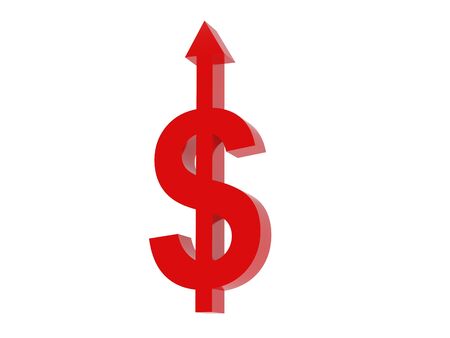 Dollar symbol isolated over a white background. High resolution image.の写真素材