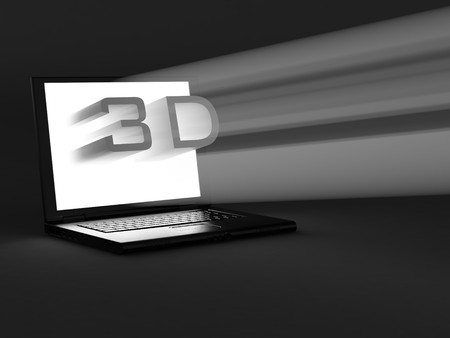 Laptop isolated on black background. High resolution image.の写真素材