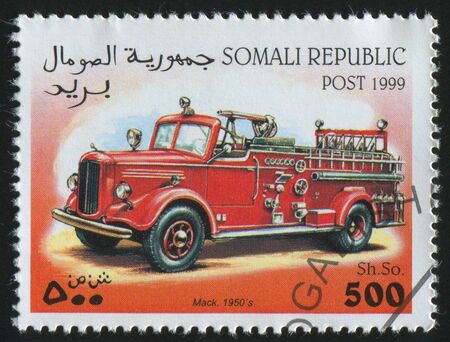 SOMALI - CIRCA 1999: stamp printed by Somali, shows retro car, circa 1999.