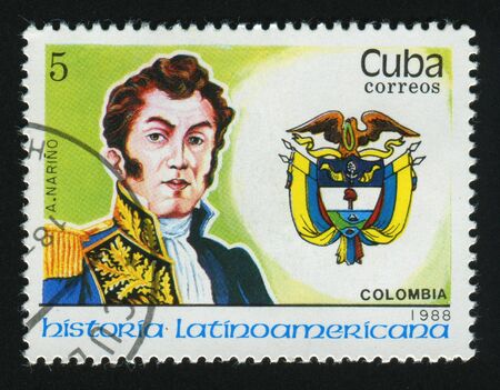 CUBA - CIRCA 1988: Latin American History. A. Narino, Colombia, circa 1988.のeditorial素材