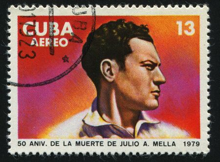 CUBA - CIRCA 1979: Portrait of the man. Julio A. Mella, circa 1979.のeditorial素材