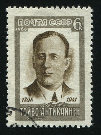 RUSSIA - CIRCA 1968: stamp printed by Russia, shows Toyvo Antikaynen, circa 1968.