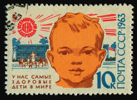 RUSSIA - CIRCA 1963: stamp printed by Russia, shows portrait guy, circa 1963.のeditorial素材