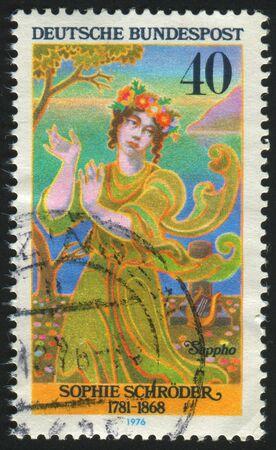 GERMANY  - CIRCA 1976: stamp printed by Germany, shows portrait Sophie Schroder,  circa 1976.の写真素材