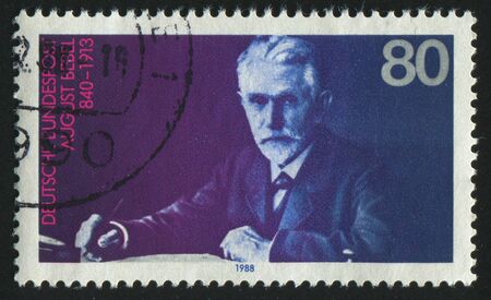 GERMANY  - CIRCA 1981: stamp printed by Germany, shows portrait August Bebel,  circa 1981.のeditorial素材