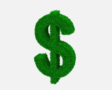 High resolution grass symbol isolated dollar on white background.の写真素材