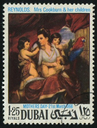 DUBAI  - CIRCA 1968: Mother with children, circa 1968.の写真素材