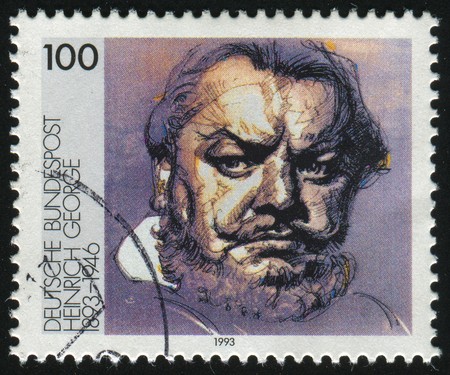 GERMANY- CIRCA 1993: stamp printed by Germany, shows Heinrich George, Actor, circa 1993.のeditorial素材