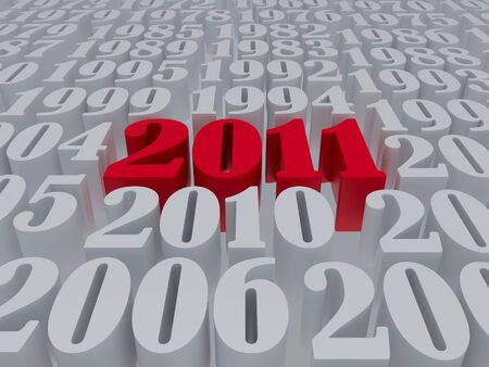 New 2011 year card. High resolution image.  3d rendered illustration.