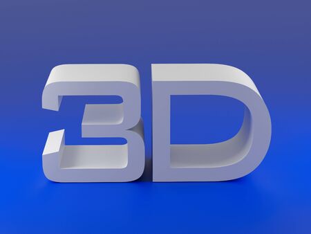 3d movie sign. 3d illustration over  white backgrounds.の写真素材