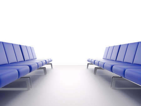 3d render airport interior. High resolution image. Chair in the hall.の写真素材