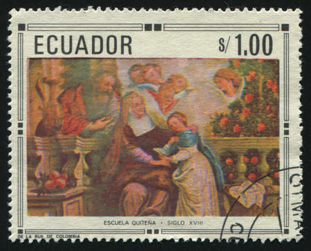 ECUADOR - CIRCA 1972: The girl and the nun, circa 1972.の写真素材