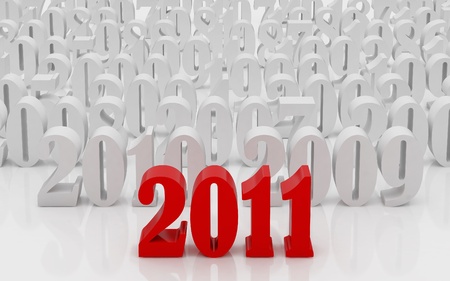 Happy new year 2011. High resolution 3d illustration. Calendar.の写真素材