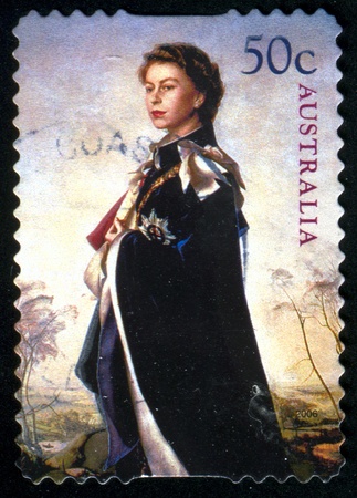 AUSTRALIA - CIRCA 2006: stamp printed by Australia, shows Queen Elizabeth II, circa 2006のeditorial素材